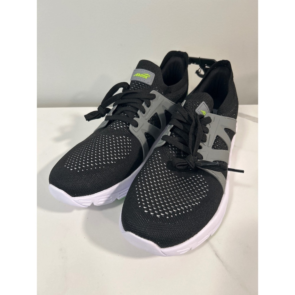 Avia Quickflash Men Black/Grey/Green Athletic Running Shoes 11 Lightweight